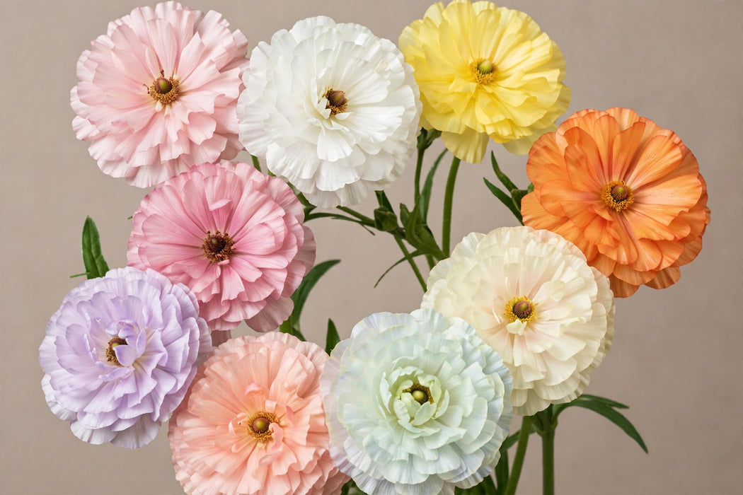 Ranunculus Flower Collection - Butterfly Ranunculus Assorted 9 Colors 40-50CM (120 STEMS / BX)