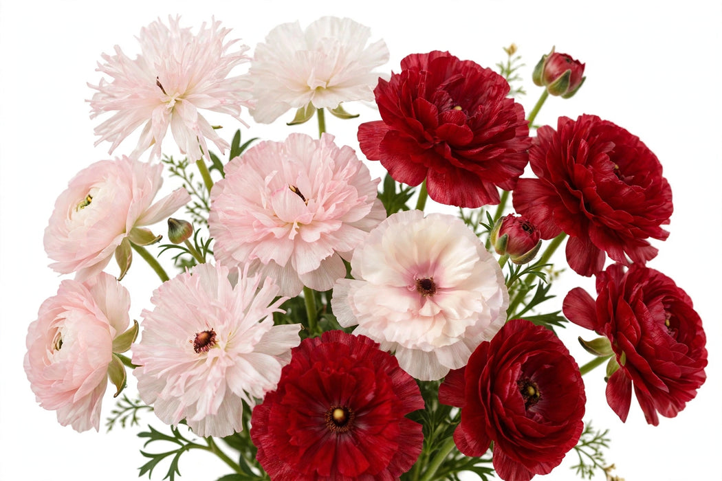 Ranunculus Flower Collection - Butterfly Ranunculus Assorted 30 Ariadne + 90 Hades 60-70CM (120 STEMS / BX)