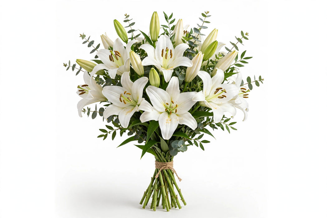 Oriential Lilies White 3/5BL 60ST/BX