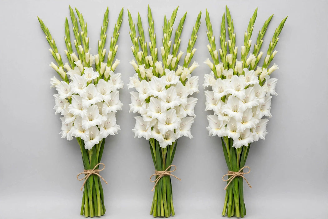 Glads White 100cm - 15 Bunches/Box