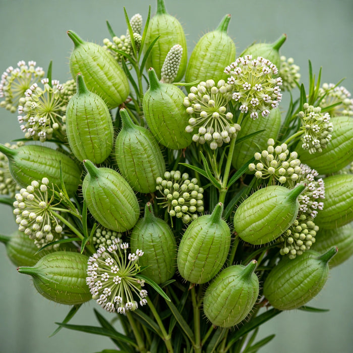 Next Day Delivery - ASCLEPIAS MOBY DICK 60cm 5-7 BL 5st X75 - Green - 75 Stems [Limited]
