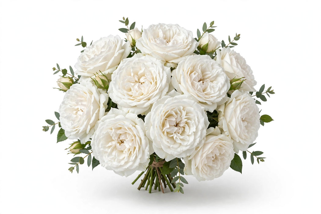 Garden Roses White Ohara - 100 Stems/Box