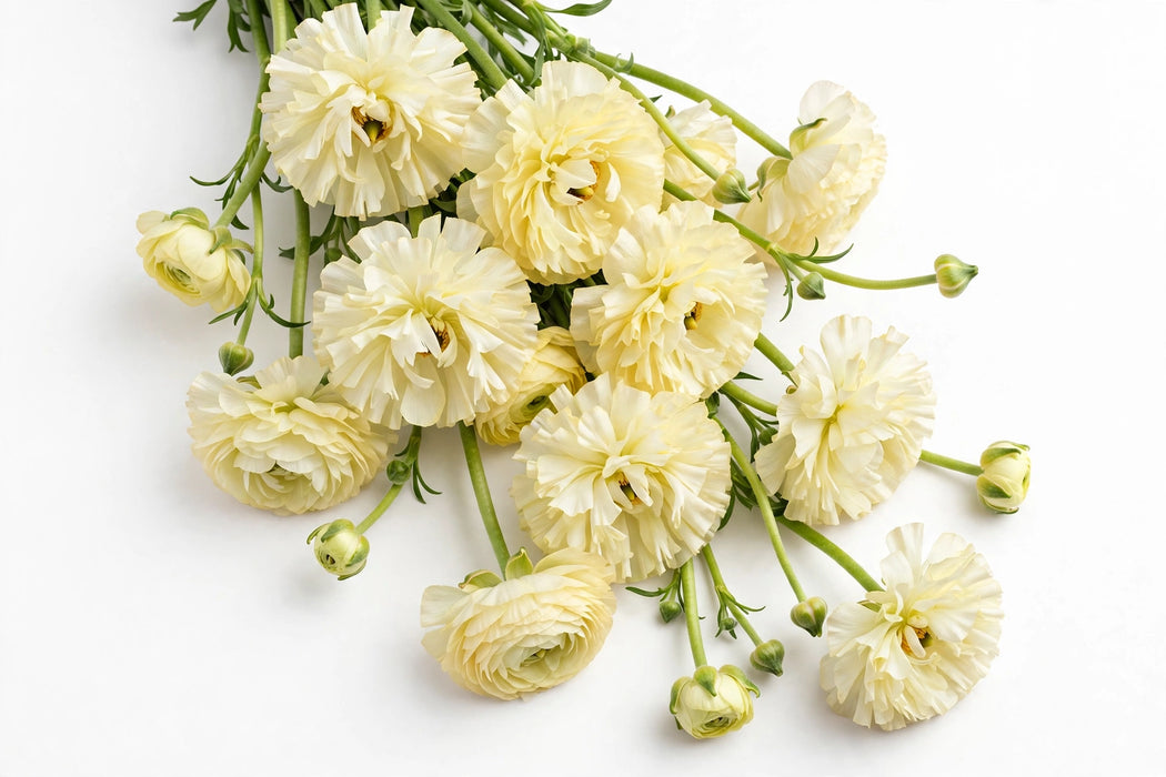Next Day Delivery - Butterfly Ranunculus - Litai Creamy Yellow 60-70cm - 120 Stems