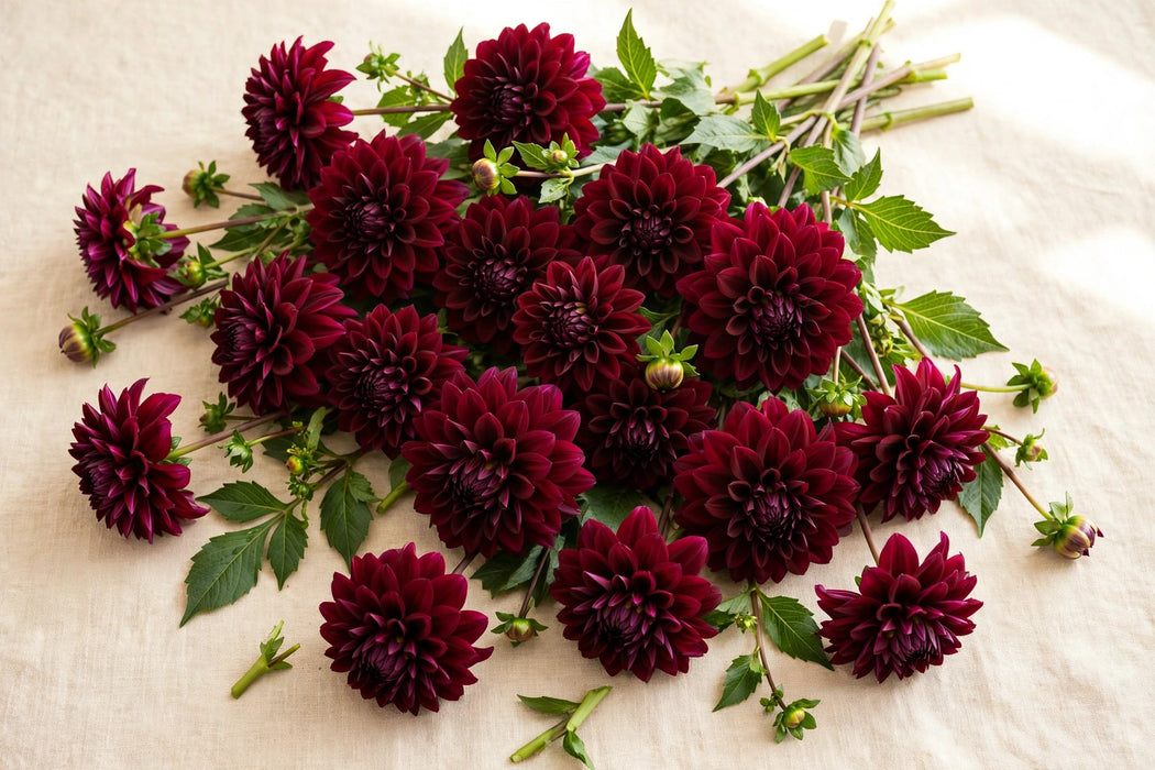 Next Day Delivery - Dahlias Burgundy 6BU/BX