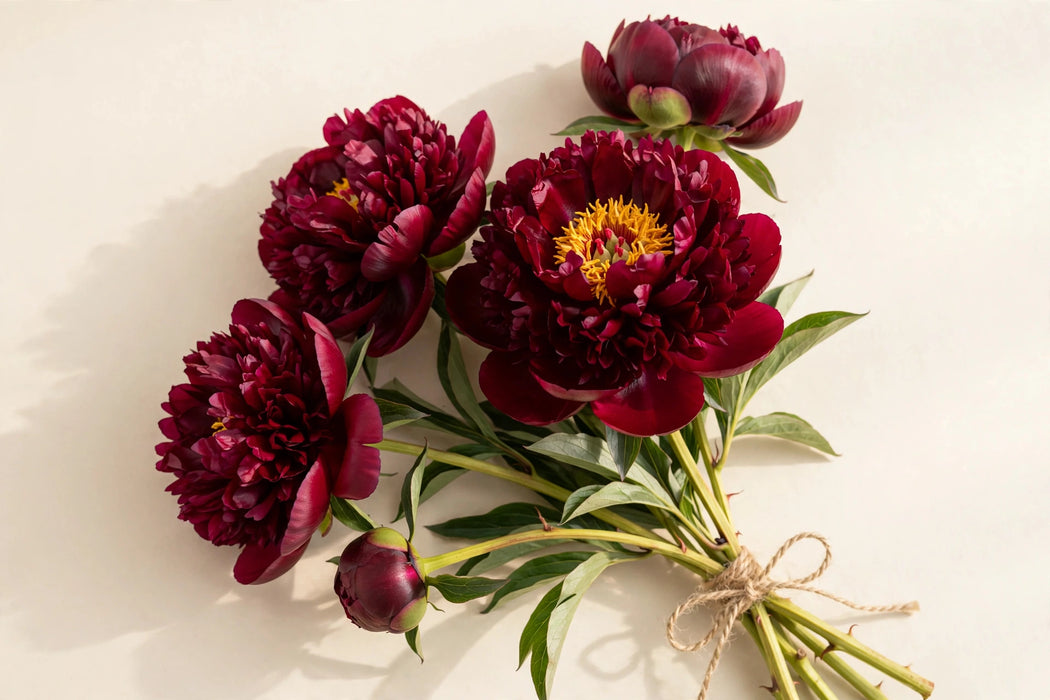 Next Day Delivery - PAEONIA BUCKEYE BELL 50cm 5st X70 - Burgundy - 70 Stems [LIMITED]