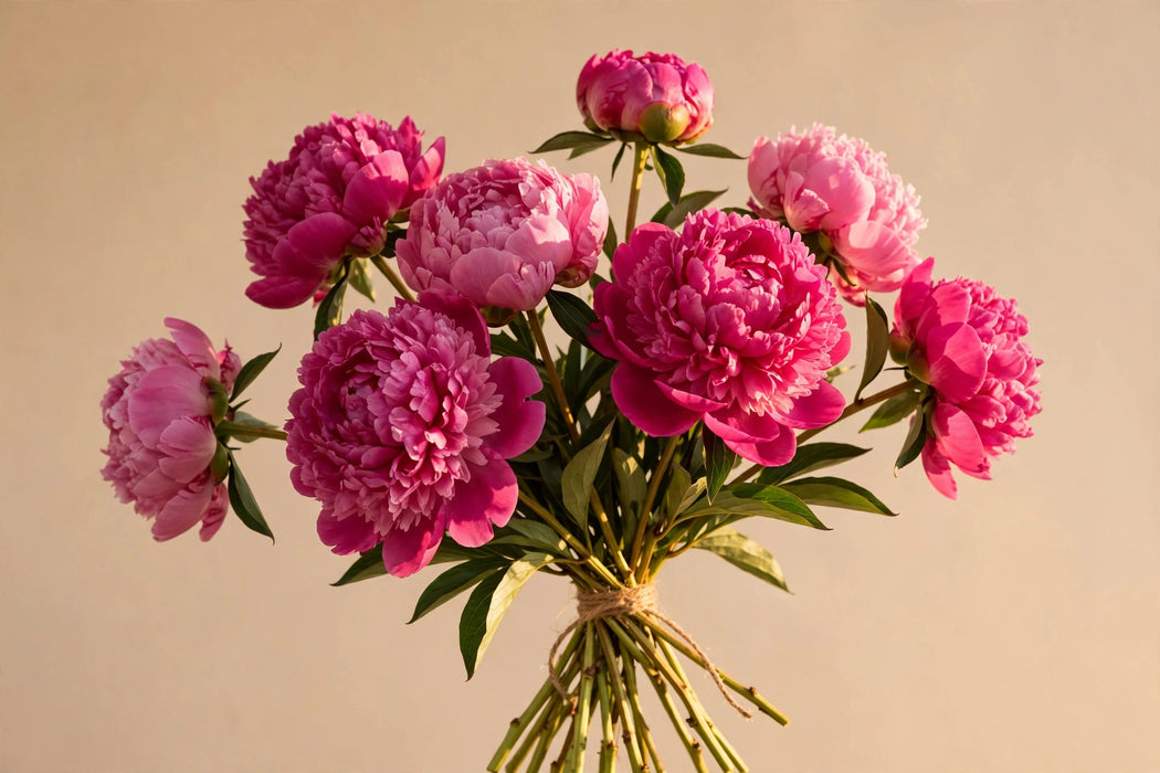 Next Day Delivery - PAEONIA DR A FLEMING 55cm 5st x80 - Dark Pink - 80 Stems [LIMITED]