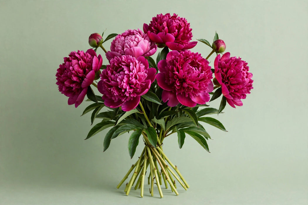 Next Day Delivery - PAEONIA DR A FLEMING 55cm 5st X120 - Dark Pink - 120 Stems [LIMITED]