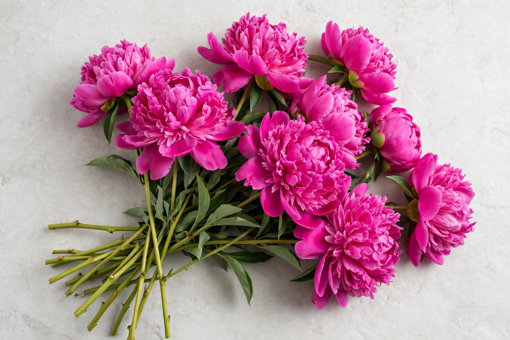 Next Day Delivery - PAEONIA KANSAS 50cm 5st x80 - Cerise - 80 Stems [LIMITED]