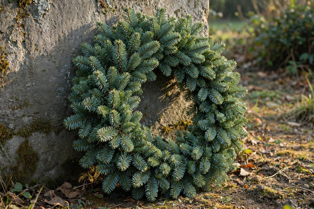 Next Day Delivery - 20 INCHES PLAIN NOBLE WREATH - Green - 6 Per Box