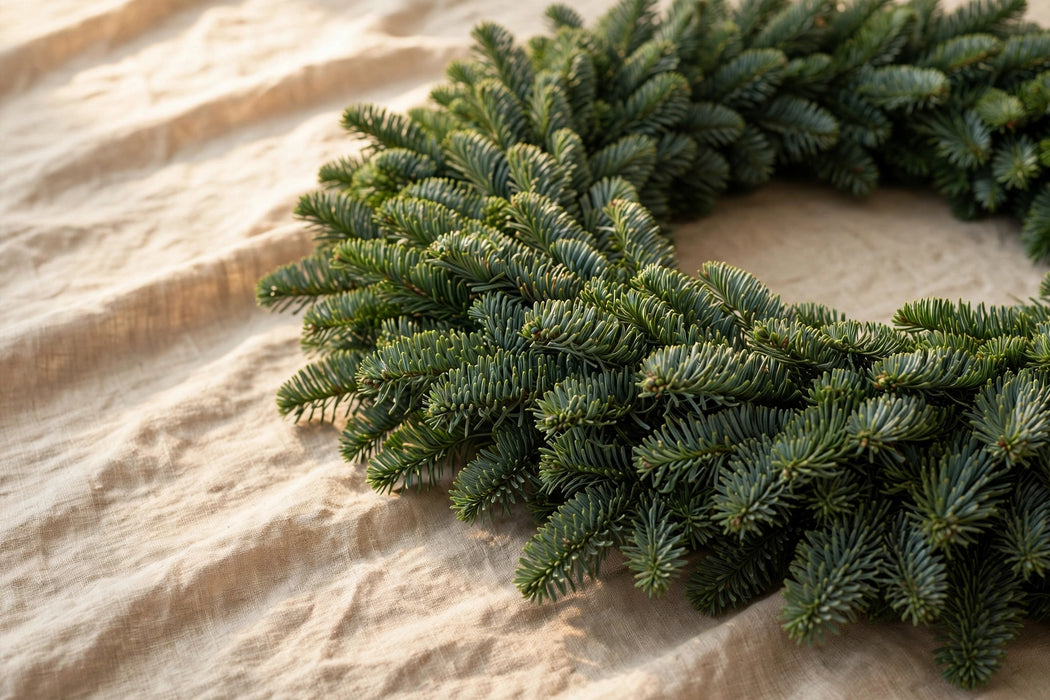 Next Day Delivery - 24 INCHES PLAIN NOBLE WREATH - Green - 6 Per Box