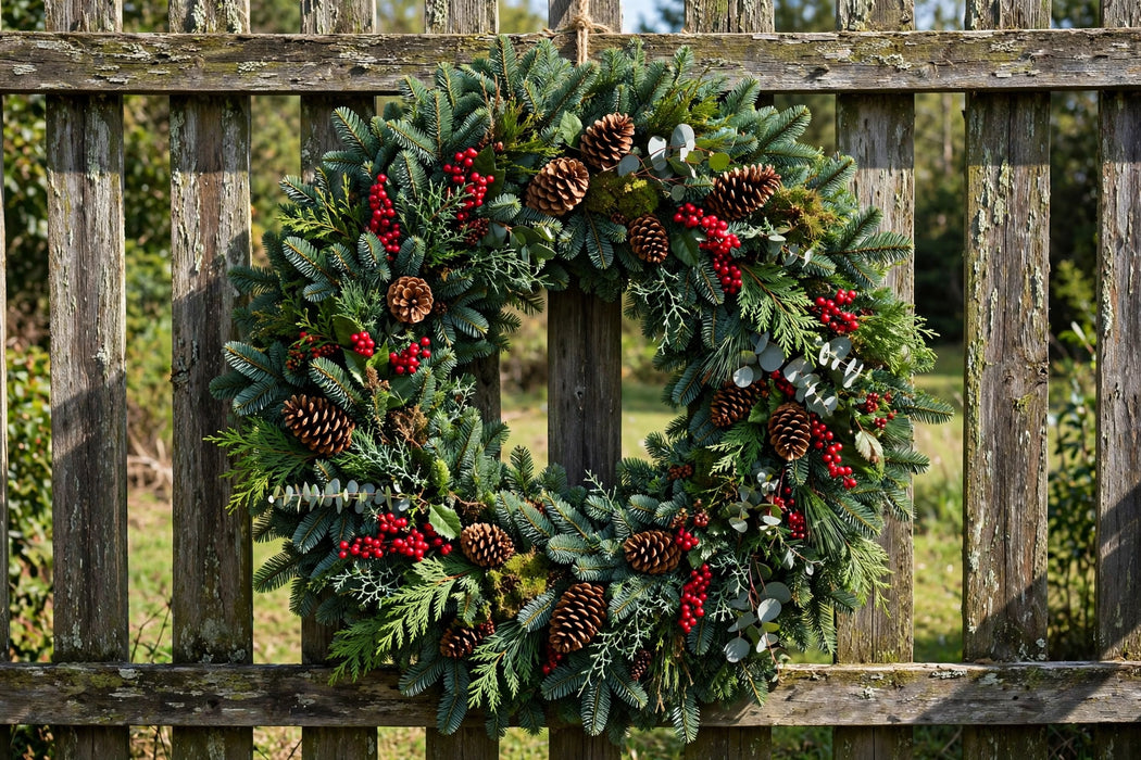 Next Day Delivery - 60 INCHES DELUXE NOBLE WREATH - Green - 1 Per Box