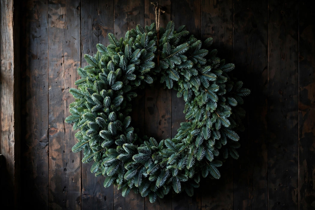 Next Day Delivery - 32 INCHES PLAIN NOBLE WREATH - Green - 4 Per Box
