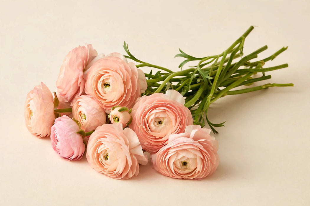 Next Day Delivery - RANUNCULUS ELEGANCE PEACH 35cm 10st - Peach - 120 Stems [LIMITED]