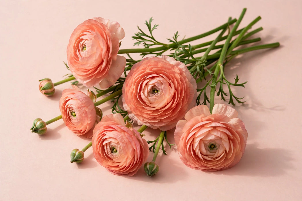 Next Day Delivery - RANUNCULUS ELEGANCE SALMON 35cm 10st - Salmon - 120 Stems [LIMITED]