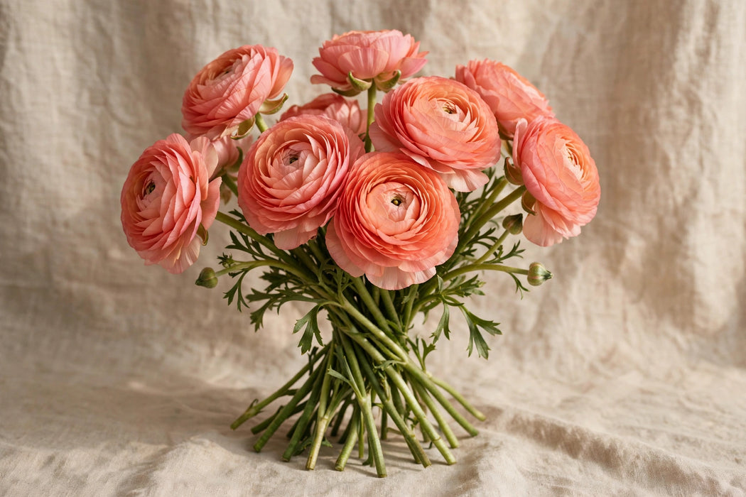 Next Day Delivery - RANUNCULUS ELEGANCE SALMON 35cm 10st X120 - Salmon - 120 Stems [LIMITED]
