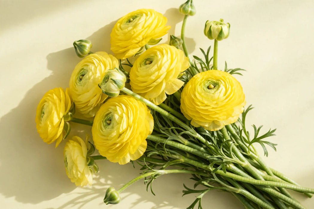Next Day Delivery - RANUNCULUS MODERNA LIMONCELLO 45cm 10st - Yellow - 80 Stems [LIMITED]