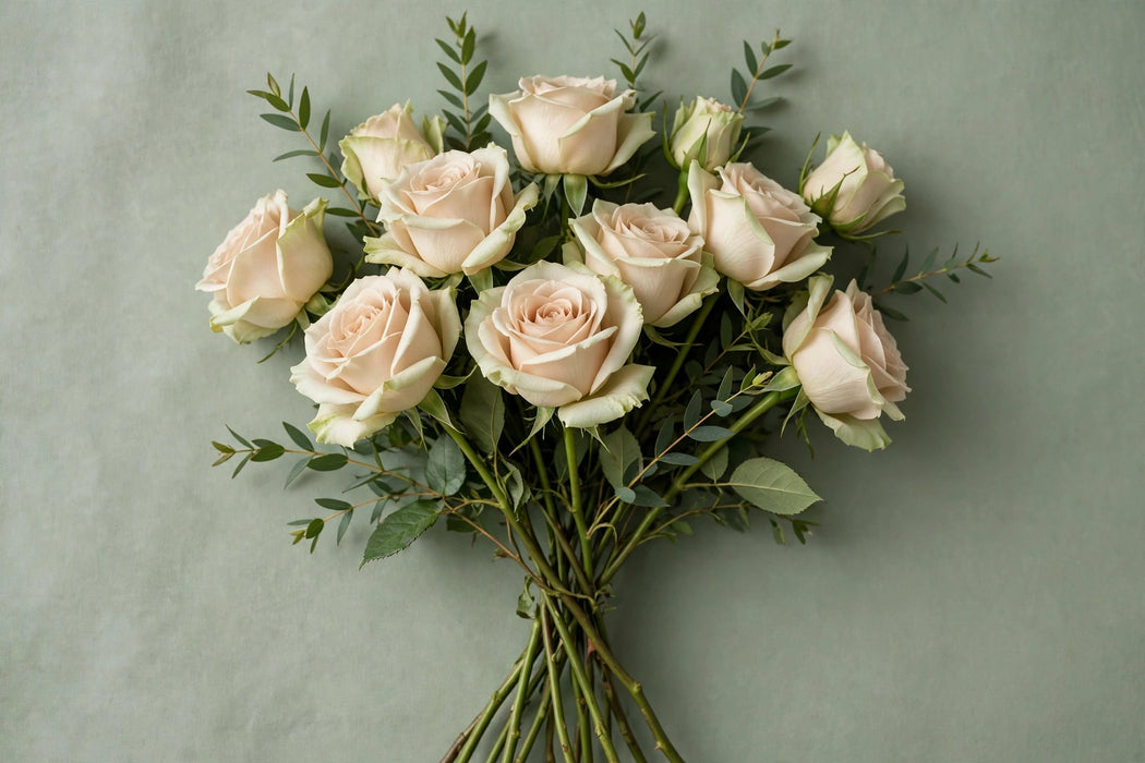 Next Day Delivery - ROSE MENTA 50cm 6cm 25st - Champagne - 100 Stems [LIMITED]