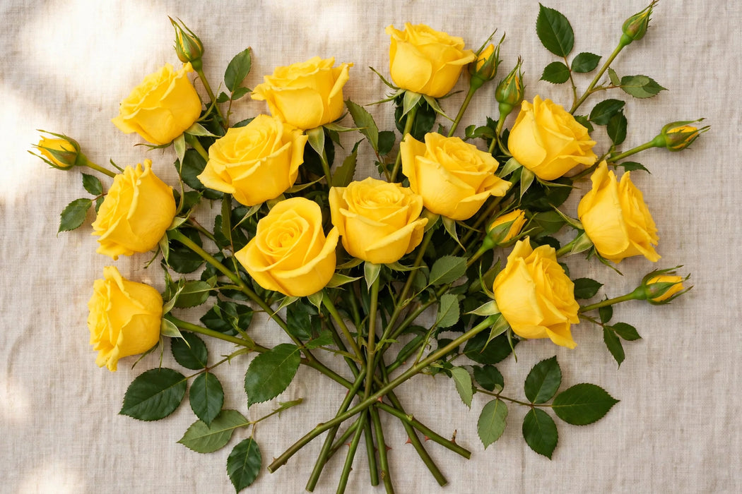 Next Day Delivery - ROSE MOMENTUM 60cm 6cm 25st - Yellow - 100 Stems [LIMITED]