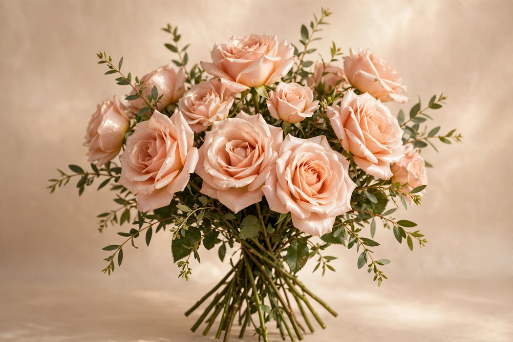 Next Day Delivery - ROSE SHIMMER 60cm 5,5cm 25st - Peach - 100 Stems [LIMITED]