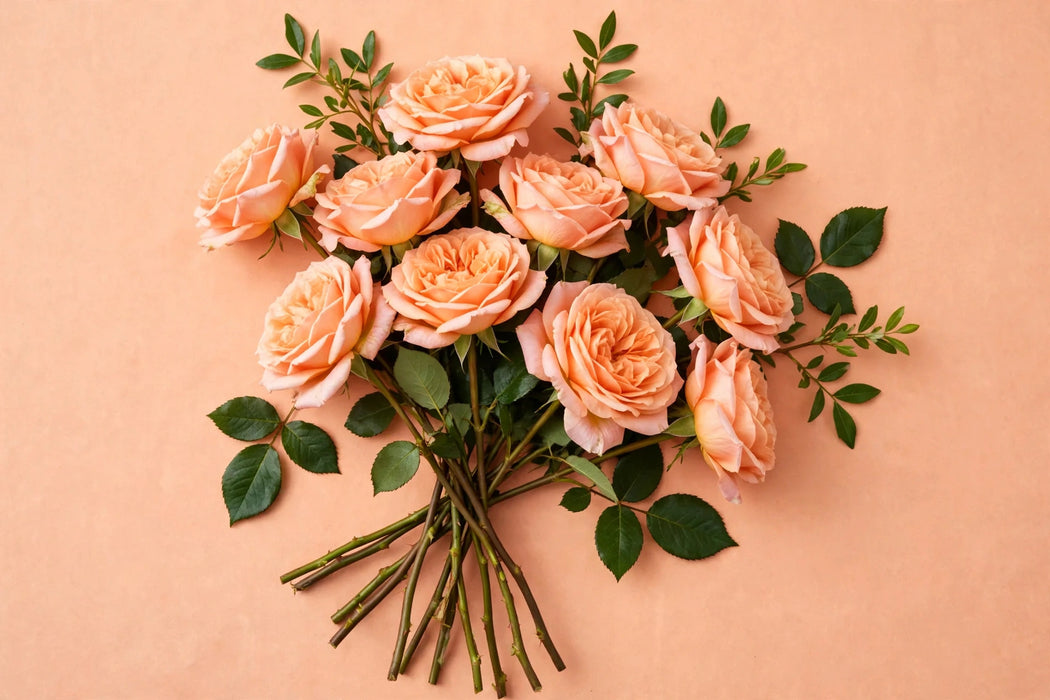 Next Day Delivery - ROSE TIP TOP 50cm 6cm 25st - Peach - 100 Stems [LIMITED]