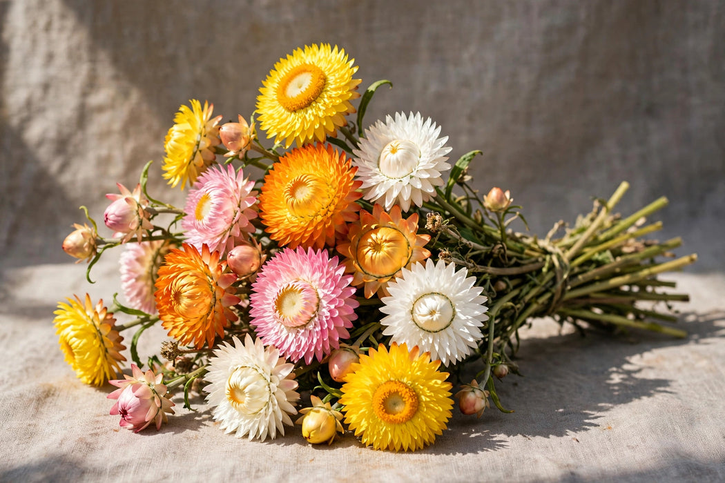Next Day Delivery - STRAW FLOWER ASSORTED 70cm 10st - Assorted - 120 Stems [LIMITED]
